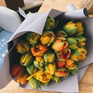 bouquet tulipe orange jaune